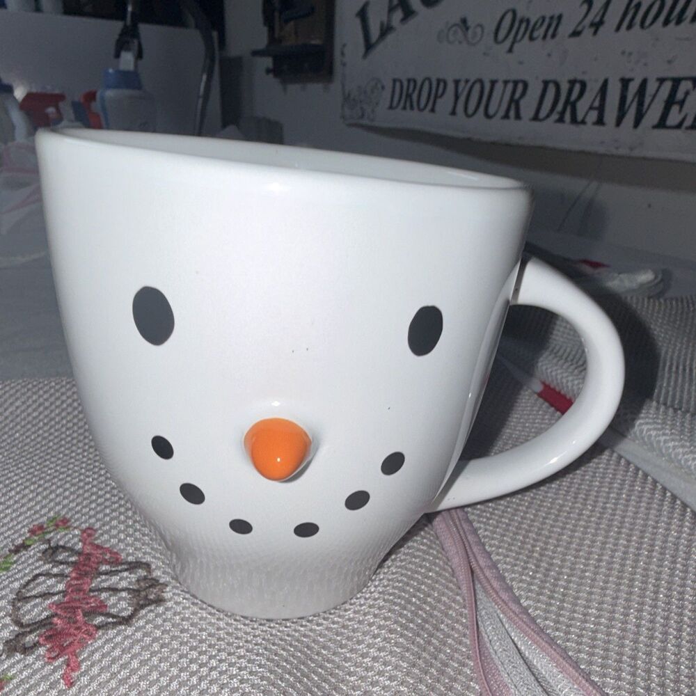 Royal Norfolk Snowman Mug with 3D Carrot Nose Christmas Coffee Mug 20oz EUC